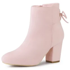 Allegra K Women's Round Toe Block Heel Back Zipper Ankle Boots -Georgia Shoes Shop GUEST 7f417ac5 a8db 4265 b578 7fca69d8f762