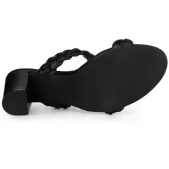 Allegra K Women's Braided Heeled Slip On Chunky Heel Slide Sandals -Georgia Shoes Shop GUEST 7f8e03c7 bc24 485b a4ee 2d65098919ad