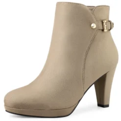 Allegra K Women's Platform Side Zippers Chunky Heel Ankle Boots -Georgia Shoes Shop GUEST 8561fc4b ead9 40c0 9392 26223ae6a29b