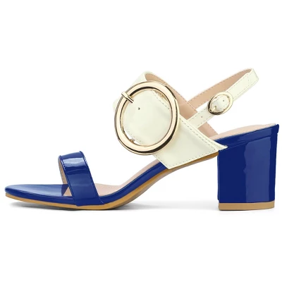 Allegra K Women's Slingback Block High Heel Sandals 8 Allegra K Women's Slingback Block High Heel Sandals - Image 6