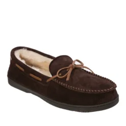 Dearfoams Men's Hudson Genuine Suede Moccasin With Tie -Georgia Shoes Shop GUEST 8e66f4eb 5e0b 499e a42b 51727f7aca38