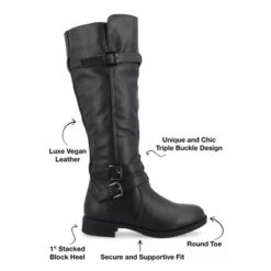 Journee Collection Womens Bite Stacked Heel Riding Boots -Georgia Shoes Shop GUEST 8f302653 f9e9 4752 85ec dc9d5b7d2abe