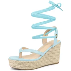 Allegra K Women's Platform Strappy Lace-up Flip Flops Wedge Sandals -Georgia Shoes Shop GUEST 9141e57e 5a35 4e6f b53a 782c43192b6b