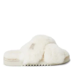 Fireside By Dearfoams Women's New Castle Genuine Shearling Cross Band Slide -Georgia Shoes Shop GUEST 9476c3b9 ec5d 4427 a2f6 9f1a28d17062