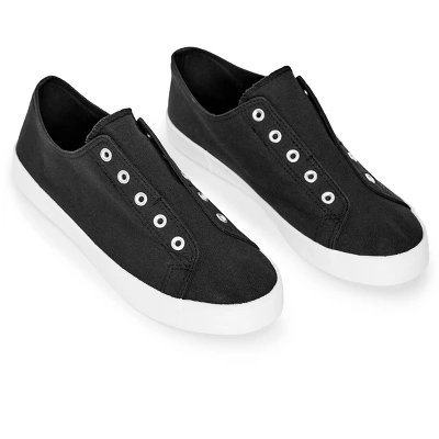 Women's WIDE FIT Laceless Trainer - Black | EVANS 8 Women's WIDE FIT Laceless Trainer - Black | EVANS - Image 6