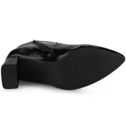 Allegra K Women's Pointed Toe Snake Print Chunky Heel Ankle Boots -Georgia Shoes Shop GUEST 96613a07 e250 47c8 8557 684a95f47367