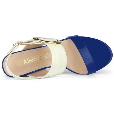 Allegra K Women's Slingback Block High Heel Sandals 5 Allegra K Women's Slingback Block High Heel Sandals - Image 3