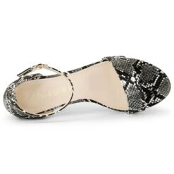 Allegra K Women's Snakeskin Chunky Heels Ankle Strap Sandals -Georgia Shoes Shop GUEST 9bbd9d1e 4eca 42f7 bcb4 f3f6da524da6