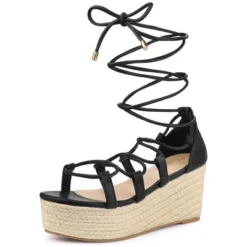 Perphy Lace Up Platform Wedge Heel Strappy Sandals For Women -Georgia Shoes Shop GUEST 9d5202c9 f6e9 436e bb79 ab33f8faa000