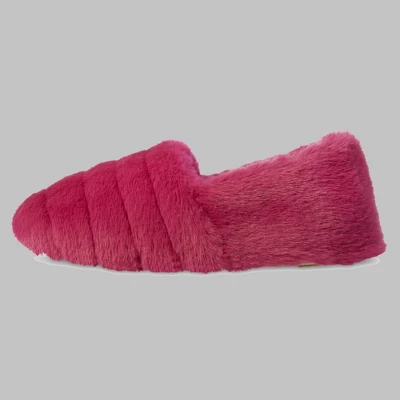 Isotoner Women's Shay Faux Fur Slip-on Slippers - Berry Pink 3 Isotoner Women's Shay Faux Fur Slip-on Slippers - Berry Pink