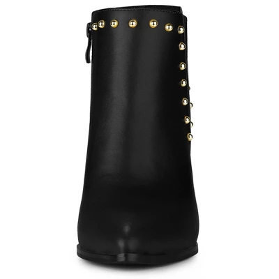 Allegra K Women's Pointed Toe Zip Stiletto High Heel Ankle Boots 4 Allegra K Women's Pointed Toe Zip Stiletto High Heel Ankle Boots - Image 2