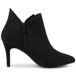 Allegra K Women's Pointed Toe Zip Stiletto Bow Heels Boots -Georgia Shoes Shop GUEST a0156350 3ab9 4c28 9635 4e199b0f9e81