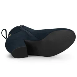 Allegra K Women's Round Toe Block Heel Back Zipper Ankle Boots -Georgia Shoes Shop GUEST a16009e6 792c 43df 9a4e 95c73495368e