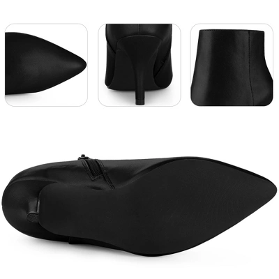 Perphy Women's Pointed Toe Side Zipper Stiletto Heel Ankle Booties 5 Perphy Women's Pointed Toe Side Zipper Stiletto Heel Ankle Booties - Image 3