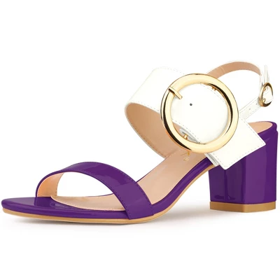 Allegra K Women's Slingback Block High Heel Sandals 12 Allegra K Women's Slingback Block High Heel Sandals - Image 10