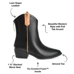 Journee Collection Womens Novva Tru Comfort Foam Back Heel Zip Stacked Heel Booties -Georgia Shoes Shop GUEST a9de41b6 4007 4386 b4f3 b99314a429e5