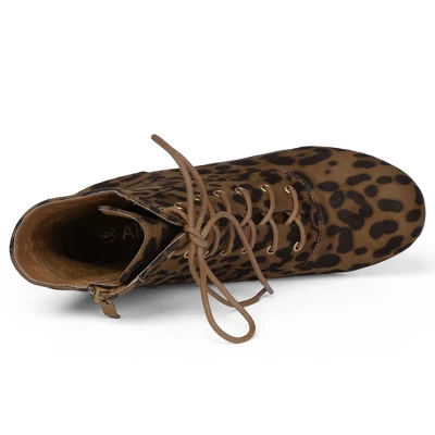 Allegra K Women's Lace Up Chunky Heel Ankle Booties 5 Allegra K Women's Lace Up Chunky Heel Ankle Booties - Image 3