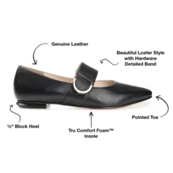 Journee Signature Womens Genuine Leather Emerence Loafer Pointed Toe Slip On Flats -Georgia Shoes Shop GUEST adbc48f3 f84e 4436 b953 db451de10d9a