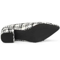 Allegra K Women's Pointy Toe Knitted Print Chunky Heels Pumps -Georgia Shoes Shop GUEST b104d926 c177 48d1 a45f bdaad61b3a4c