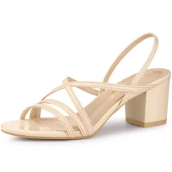 Allegra K Women's Strappy Slingback Chunky Heels Slide Sandals -Georgia Shoes Shop GUEST b13e23f2 cea4 4488 b1a7 0e3ec03d0171