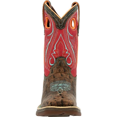 Lil' Rebel By Durango Kids Gator Emboss Red Western Boot, DBT0233, Red 4 Lil' Rebel By Durango Kids Gator Emboss Red Western Boot, DBT0233, Red - Image 2