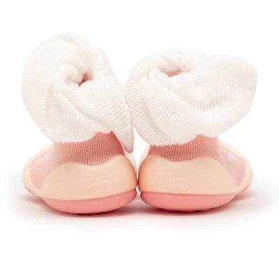 Komuello Baby Girl First Walk Sock Shoes Bow White 5 Komuello Baby Girl First Walk Sock Shoes Bow White - Image 3