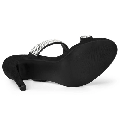 Allegra K Women's Open Toe Stiletto Heel Rhinestone Mules Sandals 6 Allegra K Women's Open Toe Stiletto Heel Rhinestone Mules Sandals - Image 4