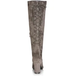 Women's WIDE FIT Perry Knee Boot - Steel | CITY CHIC