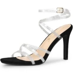 Allegra K Women's Rhinestone Lace Up Stiletto Heels Sandals -Georgia Shoes Shop GUEST b67356ae 8f17 480e a055 3fc3072972c7