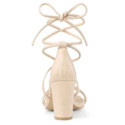 Allegra K Women's Strappy Straps Lace Up Chunky Heel Sandals -Georgia Shoes Shop GUEST b6942ace dcf4 47ff 8624 34d78a5de432