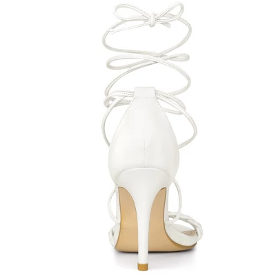 Allegra K Women's Stiletto High Heels Lace Up Strappy Heel Sandals 5 Allegra K Women's Stiletto High Heels Lace Up Strappy Heel Sandals - Image 3