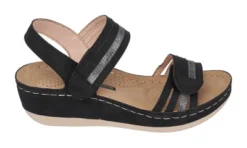 GC Shoes Samar Double Band Velcro Comfort Slingback Wedge Sandals