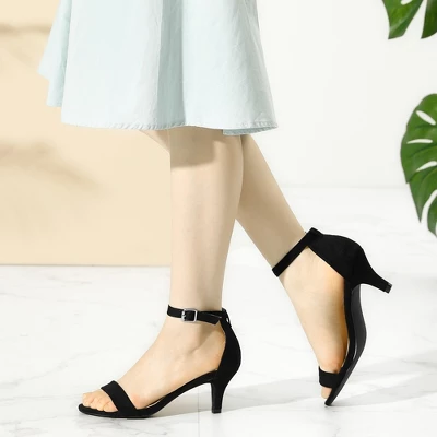 Perphy Open Toe Ankle Strap Kitten Heels Sandals For Women 3 Perphy Open Toe Ankle Strap Kitten Heels Sandals For Women