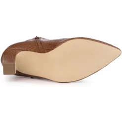 Allegra K Women's Crocodile Pointed Toe Chunky High Heels Ankle Boots -Georgia Shoes Shop GUEST ba260bdf 5962 4b1b abee ab56c92919f9