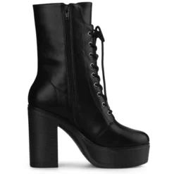 Allegra K Women's Platform Lace Up Chunky Heels Combat Boots -Georgia Shoes Shop GUEST ba71503f f75d 435a a283 409749a55330