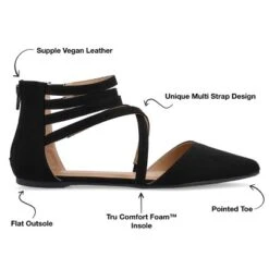 Journee Collection Womens Marlee Tru Comfort Foam Back Heel Zip Pointed Toe Cage Flats -Georgia Shoes Shop GUEST baa44cd0 c776 4d6b 8a42 f289eceed886