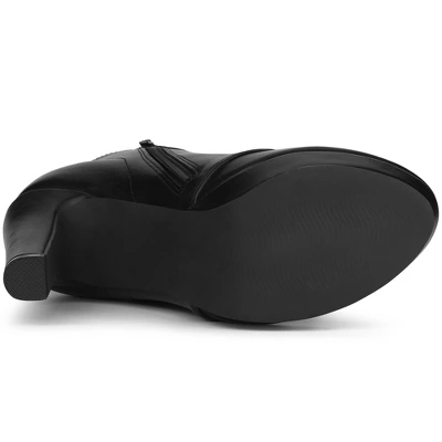 Allegra K Women's Lace Up Round Toe Platform Block Heels Ankle Boots 7 Allegra K Women's Lace Up Round Toe Platform Block Heels Ankle Boots - Image 5