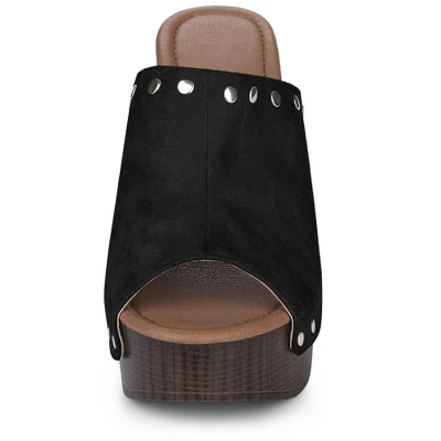 Perphy Women's Open Toe Platform Chunky Heel Slides Sandals 3 Perphy Women's Open Toe Platform Chunky Heel Slides Sandals