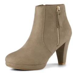 Allegra K Women's Side Zip Low Platform Chunky Heel Ankle Booties -Georgia Shoes Shop GUEST bc295525 9ad8 43bb 812e fd9e1283c86f