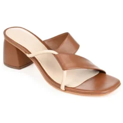 Journee Signature Womens Genuine Leather Jossette Slip On Block Heel Open Square Toe Sandals -Georgia Shoes Shop GUEST bdeab433 3677 41ee 90aa 2eb5f2882f8a