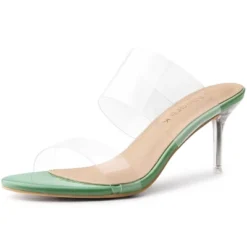Allegra K Women's Clear Slide Stiletto Heels Sandals -Georgia Shoes Shop GUEST be59a6b3 e9bd 412d bf73 680139a44475