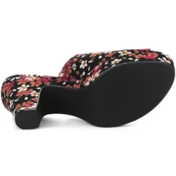 Perphy Women's Platform Floral Chunky Heel Slides Sandals -Georgia Shoes Shop GUEST c0d049c5 1133 407a b80a ea010bb2052a