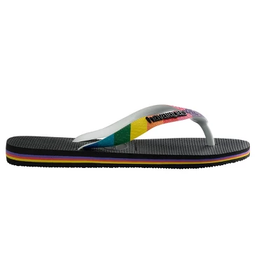 Havaianas - Women's Top Pride Strap Flip Flop Sandals - Black With Rainbow Strap 5 Havaianas - Women's Top Pride Strap Flip Flop Sandals - Black With Rainbow Strap - Image 3