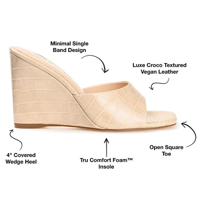Journee Collection Womens Vivvy Tru Comfort Foam Slip On Open Square Toe Wedge Sandals 9 Journee Collection Womens Vivvy Tru Comfort Foam Slip On Open Square Toe Wedge Sandals - Image 7