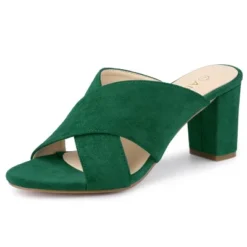 Allegra K Women's Crisscross Strap Block Heel Slide Sandals -Georgia Shoes Shop GUEST c3bcebf3 482e 4729 a6ed a6647ca4daff