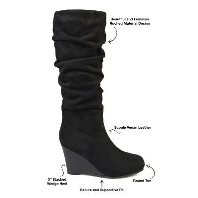 Journee Collection Womens Haze Wide Calf Wedge Knee High Boots 9 Journee Collection Womens Haze Wide Calf Wedge Knee High Boots - Image 7