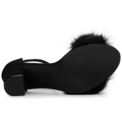 Allegra K Women's Faux Fur Ankle Strap Block Heels Sandals -Georgia Shoes Shop GUEST c81ac672 77f9 42ae 8962 6033966875c2