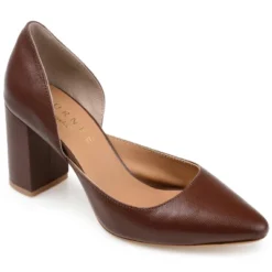 Journee Signature Womens Genuine Leather Jillian D'Orsay High Block Heel Almond Toe Pumps -Georgia Shoes Shop GUEST c932f339 19a6 4ea0 8bbc 14b642de28ff