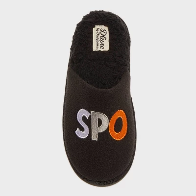 Dluxe By Dearfoams Women's Halloween Spooky Slippers - Black 5 Dluxe By Dearfoams Women's Halloween Spooky Slippers - Black - Image 3