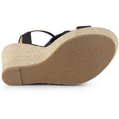 Allegra K Women's Platform Slingback Espadrille Wedge Heel Sandals 7 Allegra K Women's Platform Slingback Espadrille Wedge Heel Sandals - Image 5